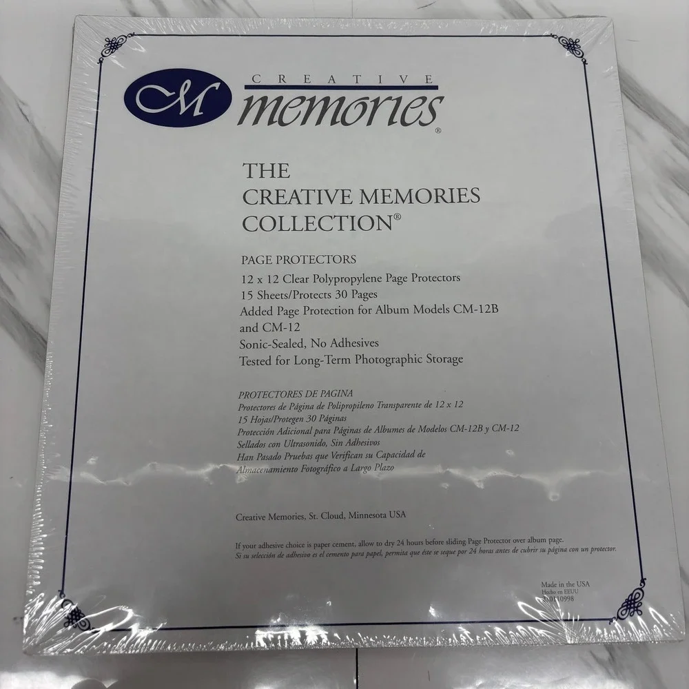 Creative Memories 12x12 Baby Pages Pink Gingham + Protectors 30 Pages - NEW